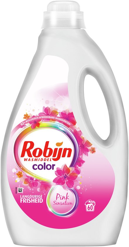 Robijn Vloeibaar Wasmiddel - Color Pink Sensation - met 92% biologisch afbreekbare ingrediënten* - 60 wasbeurten