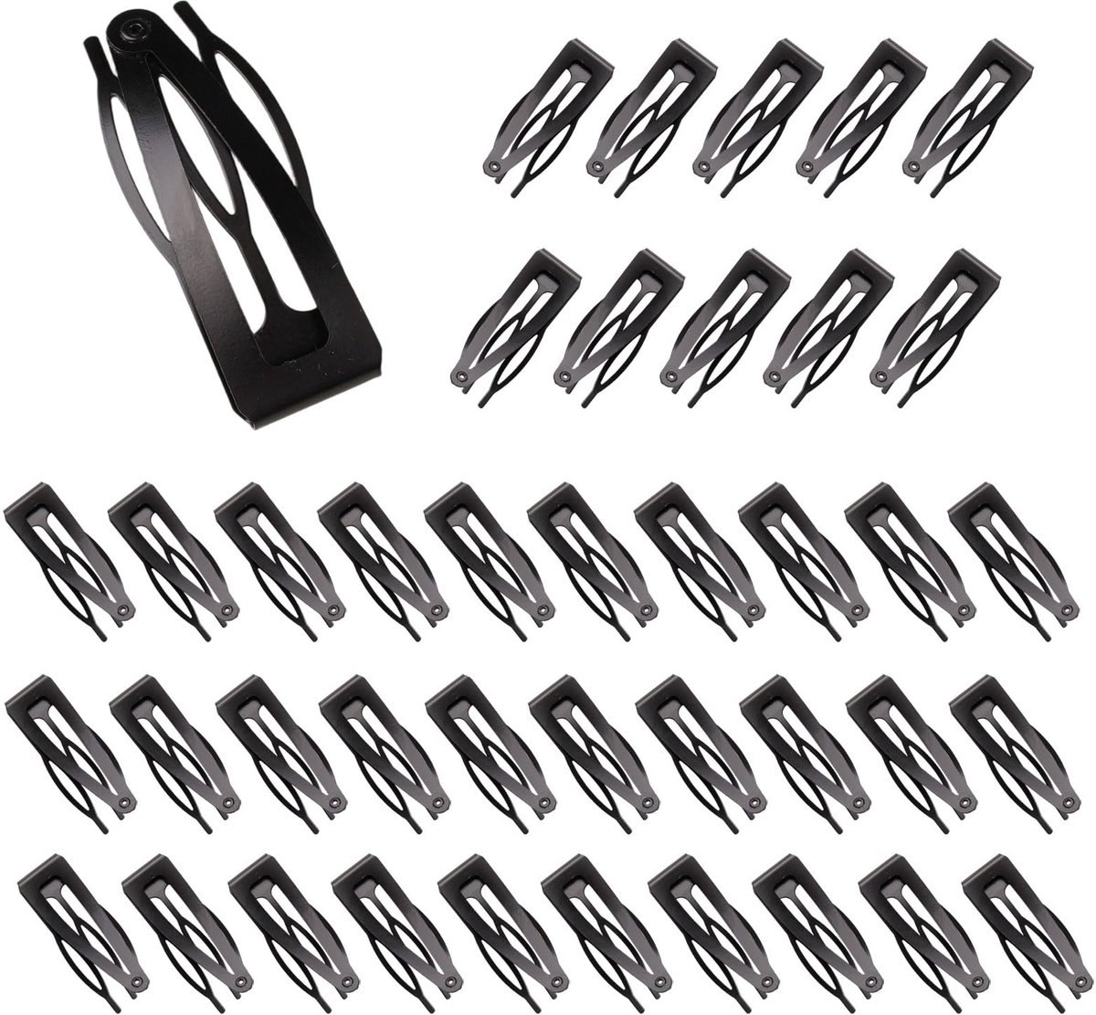 40 stuks haarspelden met dubbele grip, duurzame en kleurvaste metalen haarspelden, lichtgewicht haarspelden met dubbele grip voor meisjes voor haarproductie, salonaccessoires, gebroken haar (zwart)