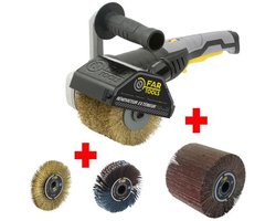 FARTOOLS REX120C-pakket Voor buitenrenovatie + Precisie-staalborstel + Precisie-schuurborstel van nylon