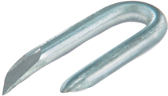 Verzinkte stalen draadkram met scherpe punten, 3,1 x 31 mm.