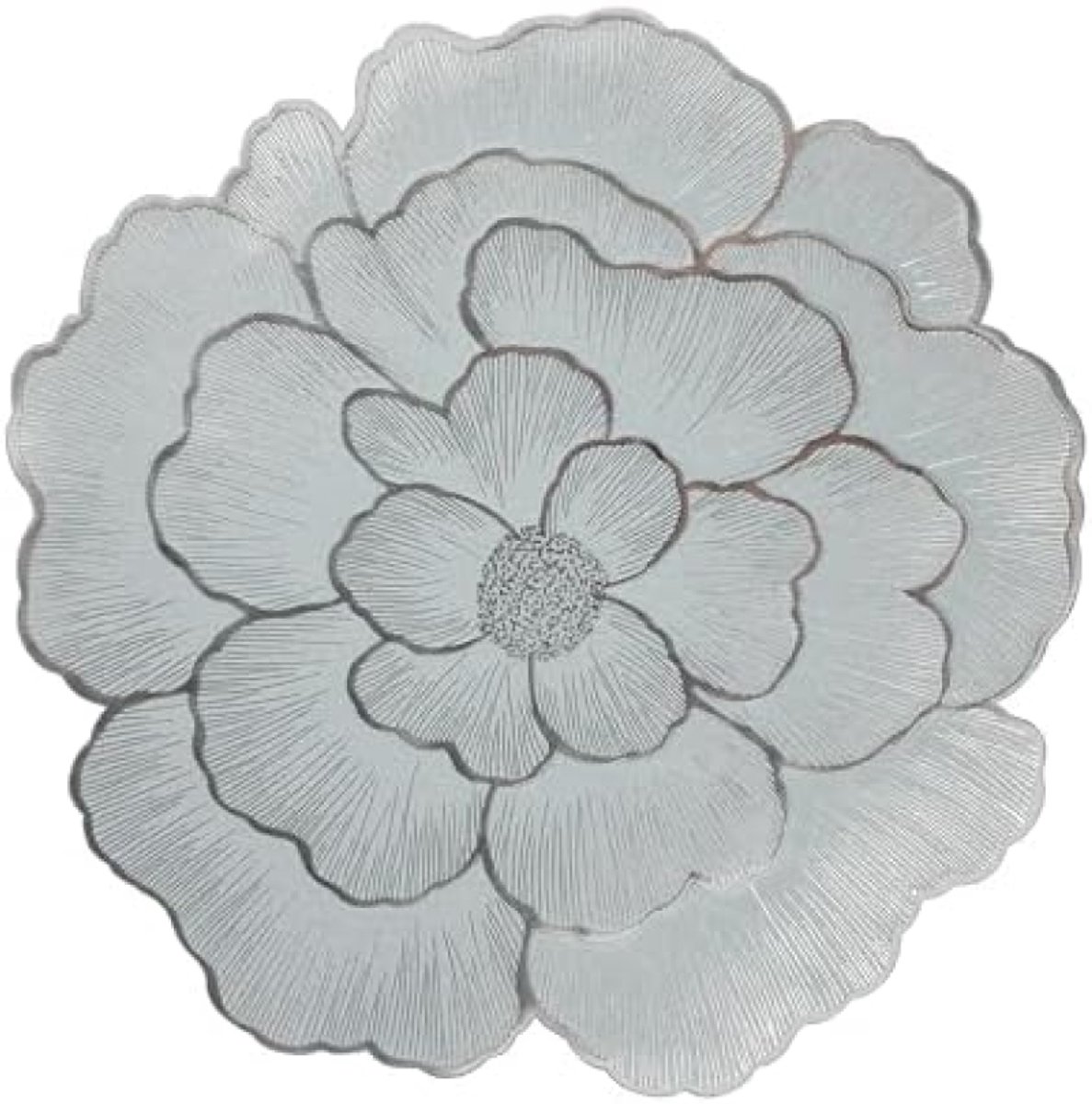 PromoHome Bloem Placemat Set van 6 - 38cm Elegante Tafelbeschermers met Gouden Accenten Zilver