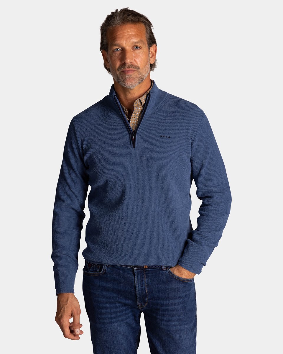 NZA - Blauwe half zip trui