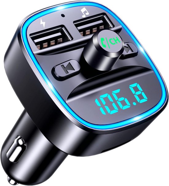 Nulaxy Bluetooth FM-zender voor auto, BT5.0 met groot