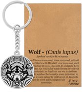Porte-clés Loup Argenté - Talisman Animal - Acier Inoxydable - Pax Amare