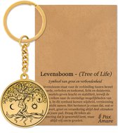 Porte-clés Arbre de Vie Doré - Talisman Spirituel - Acier Inoxydable - Arbre de Life - Pax Amare
