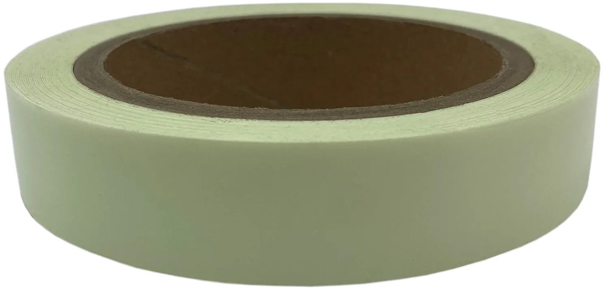 Nalichtende tape (glow in the dark) 25 mm (2,5 cm) x 10 meter rol (200 mcd)