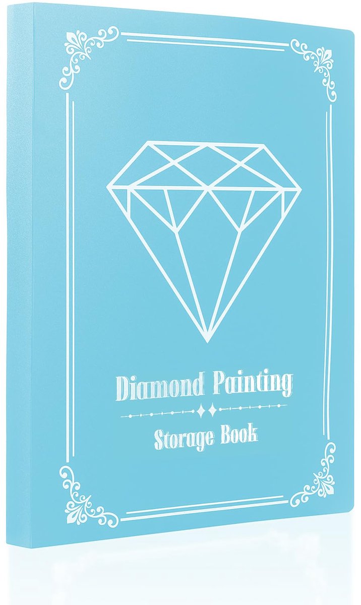 Diamond Painting Opbergmap - Met 60 transparante insteekhoezen - Voor Diamond Painting schilderijen - A3 - Blauw