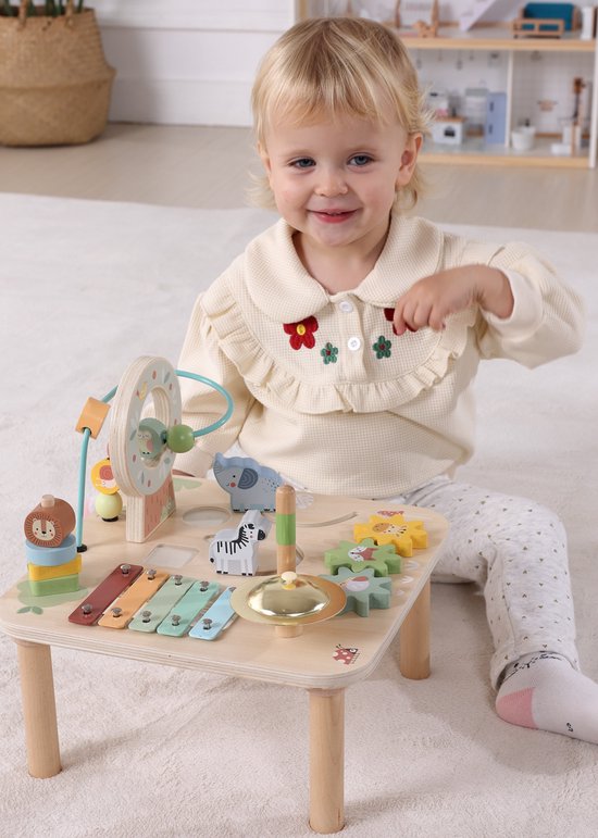 Houten Bosvrienden Activiteitentafel - 8-in-1 Stimulerend Speelcentrum - 29,5 × 29,5 × 28 cm - Vanaf ±18 maanden van Merkloos — afbeelding 5