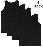 Nova Collection Heren Onderhemd - Katoen - 4 Pack - Zwart - Maat M
