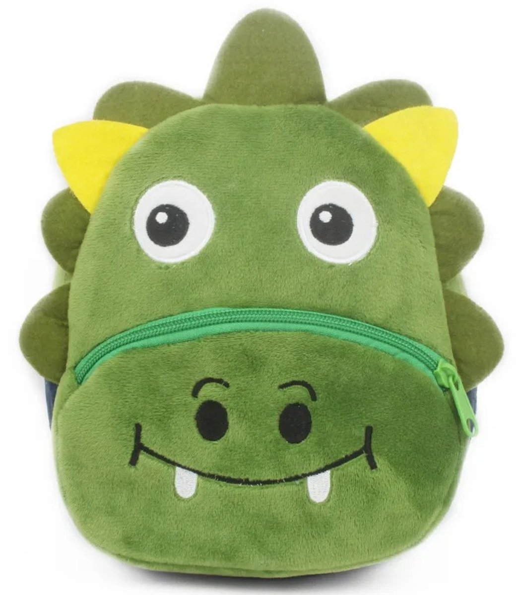 Dino Rugtas voor Kinderen - Peuter Rugzak Dinosaurus – Pluche Kinder Rugzak – Schooltas voor Jongens & Meisjes – Mini Dierenrugzak 1-5 Jaar – Cartoon Rugtas – Meerkleurig – One Size - 21 x 9 x 23 cm