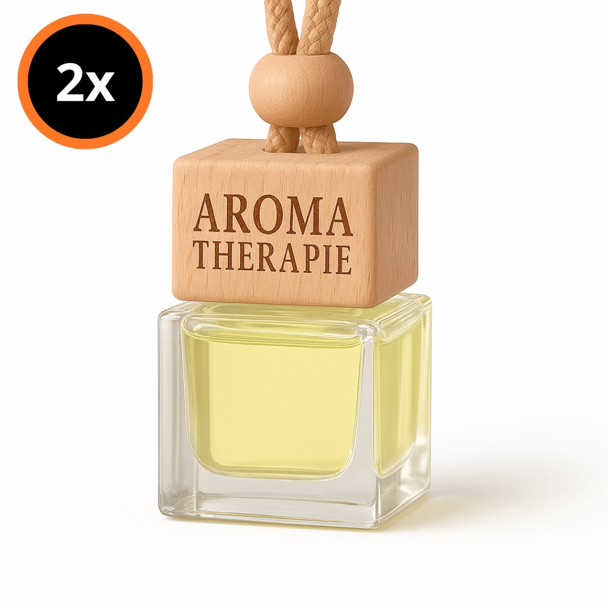 Reqz® Autoparfum Citroen Geur – 2x Auto Diffuser Parfum – Luxe Houten Auto Geurverfrisser – Langdurige Frisse Geur