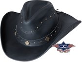 Western lederen hoed Stars&Stripes DUNDEE L