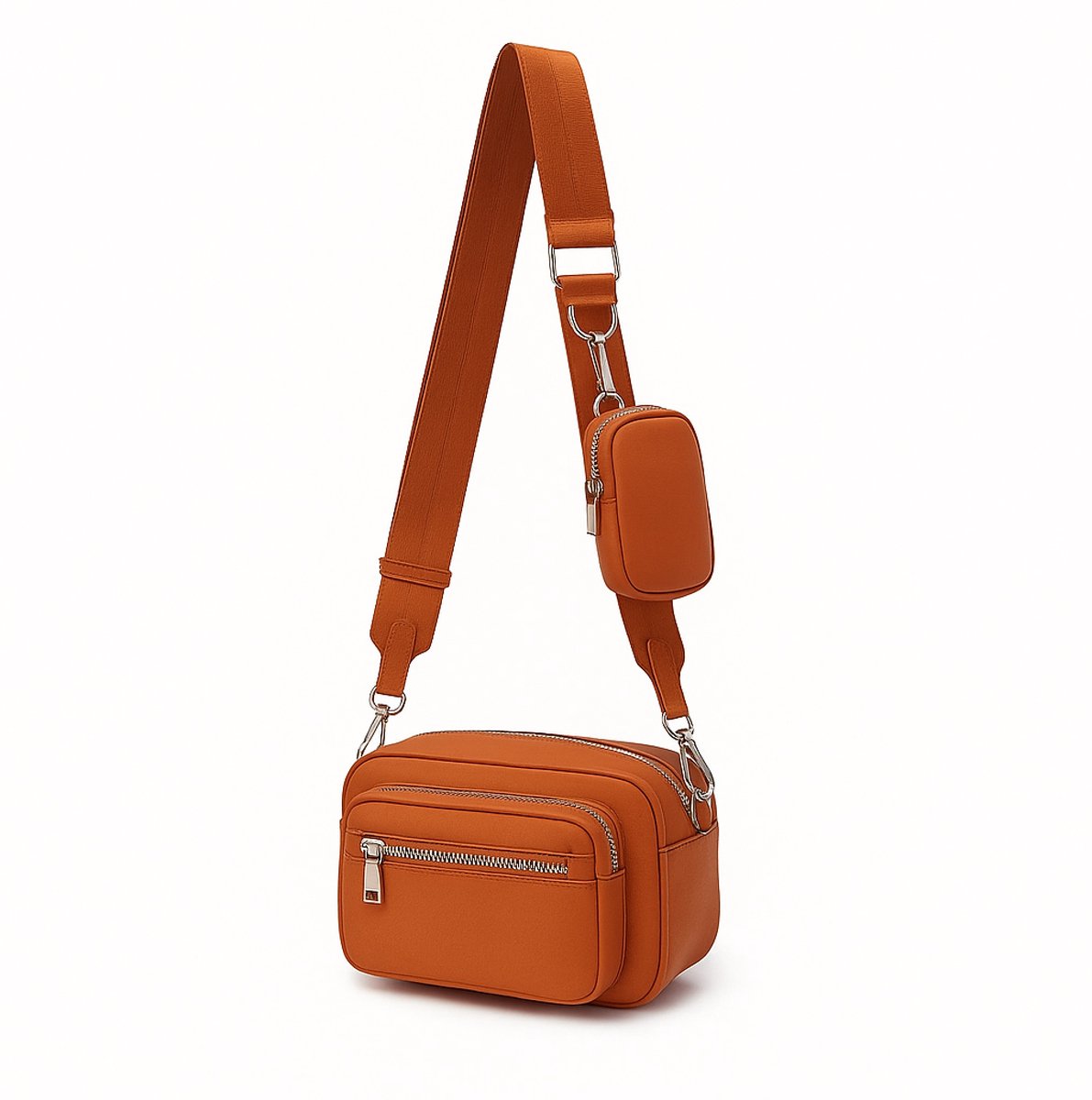 Sjtoer Bruin Schoudertasje - Crossbody Tas - Damestas - Telefoontas - Kleine handtas dames - compact - klein beursje - Crossbodytas