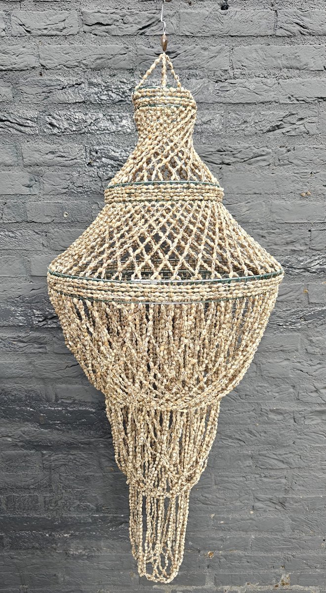 Schelpenhanger 120cm! lamp beras hitam - hanglamp - handgemaakt - duurzaam - exotisch - un