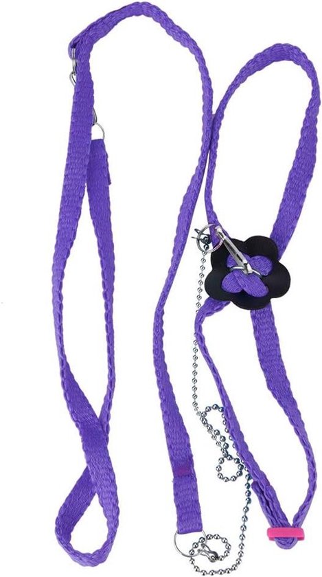 TheLau - Verstelbare Vogeltuig Leash voor Papegaaien - Paars met Intelligentie Training - Geschikt voor Budgies, Lovebirds en meer