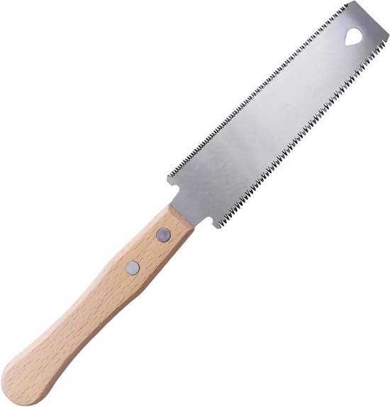 mohito Kleine Japanse handzaag om te snijden, dubbele kantzaag 11/17 TPI met houten handvat, handzaag voor hout voor het snoeien en houtbewerking