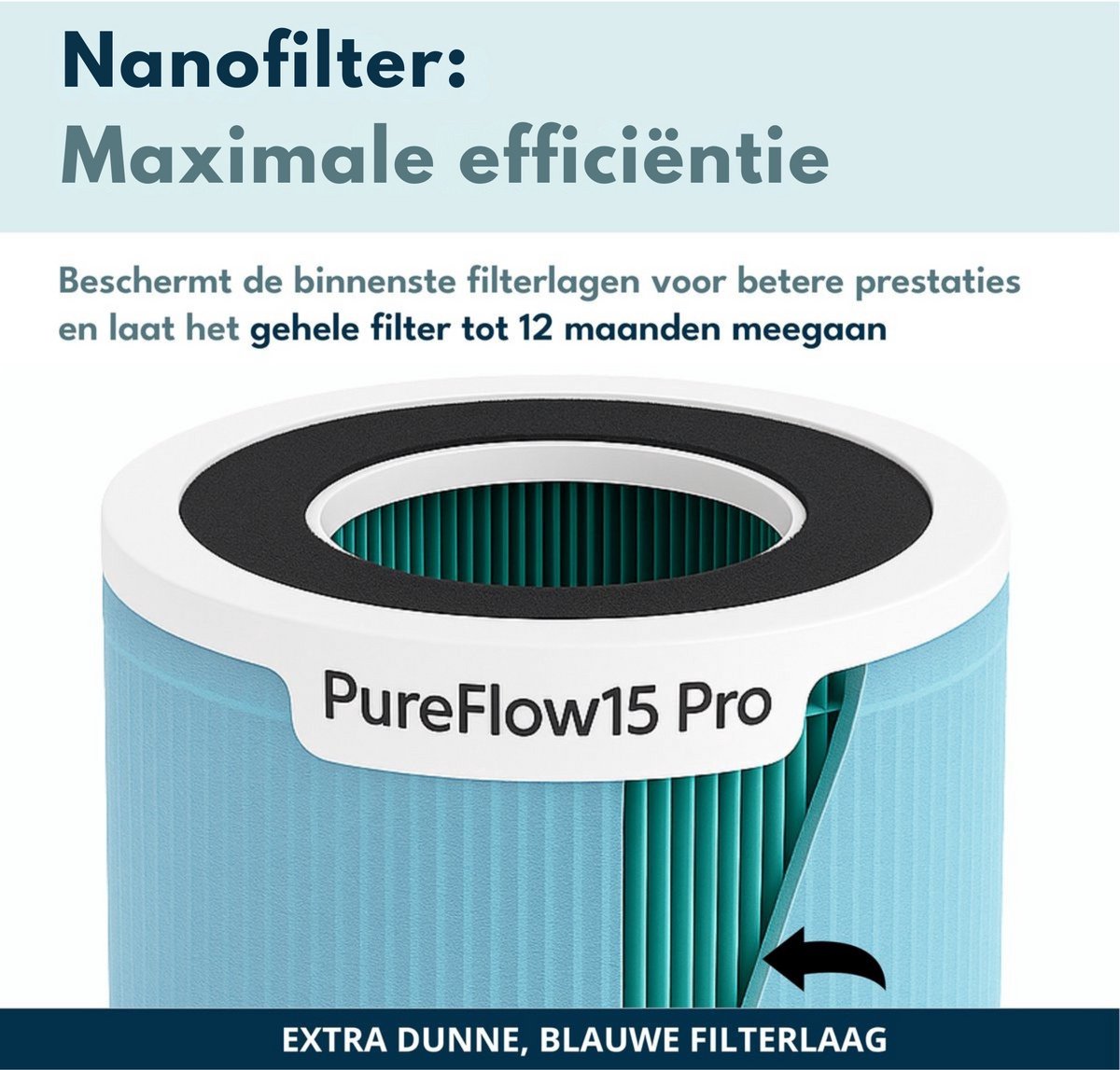 Vibrix PureFlow15 Pro – HEPA H14 luchtreiniger tot 15 m² thumbnail 3