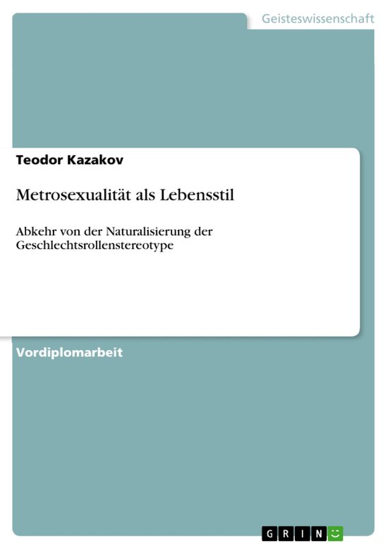 Metrosexualit�T Als Lebensstil - cover