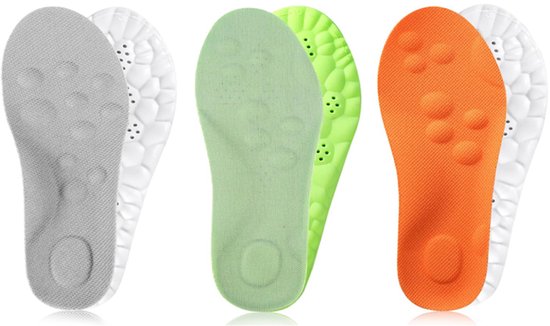 Semelles intérieures orthopédiques - 3 paires de semelles en mousse à mémoire de forme - Respirantes et anti-transpirantes - Pour l'épine calcanéenne, les pieds plats et le Comfort - Pointure 39-40 EU