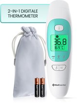 MostEssential 2-in-1 Digitale Koortsthermometer - Oorthermometer – Thermometer Voorhoofd & Lichaam - Koortsthermometer voor Volwassenen, Kinderen en Baby's - Contactloos - 20M