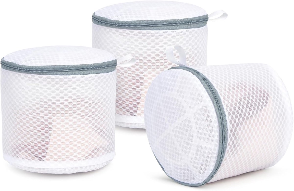 3-pack waszakken van mesh voor delicate kleding, mesh bh-zakken met ophanglus, 6 x 7 inch waszakken voor lingerie
