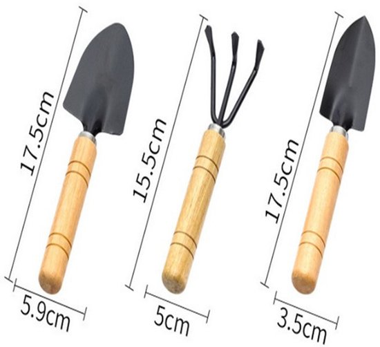3 Piece Mini Tuingereedschap Set - Binnenplanten - Tuinwerkzaamheden - Spade Claw Rake Shovel - Bloemen Plantgereedschap van Merkloos	 — afbeelding 3