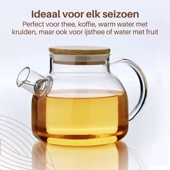 MESNEY Glazen theepot voor kookplaat 1000ml/34oz