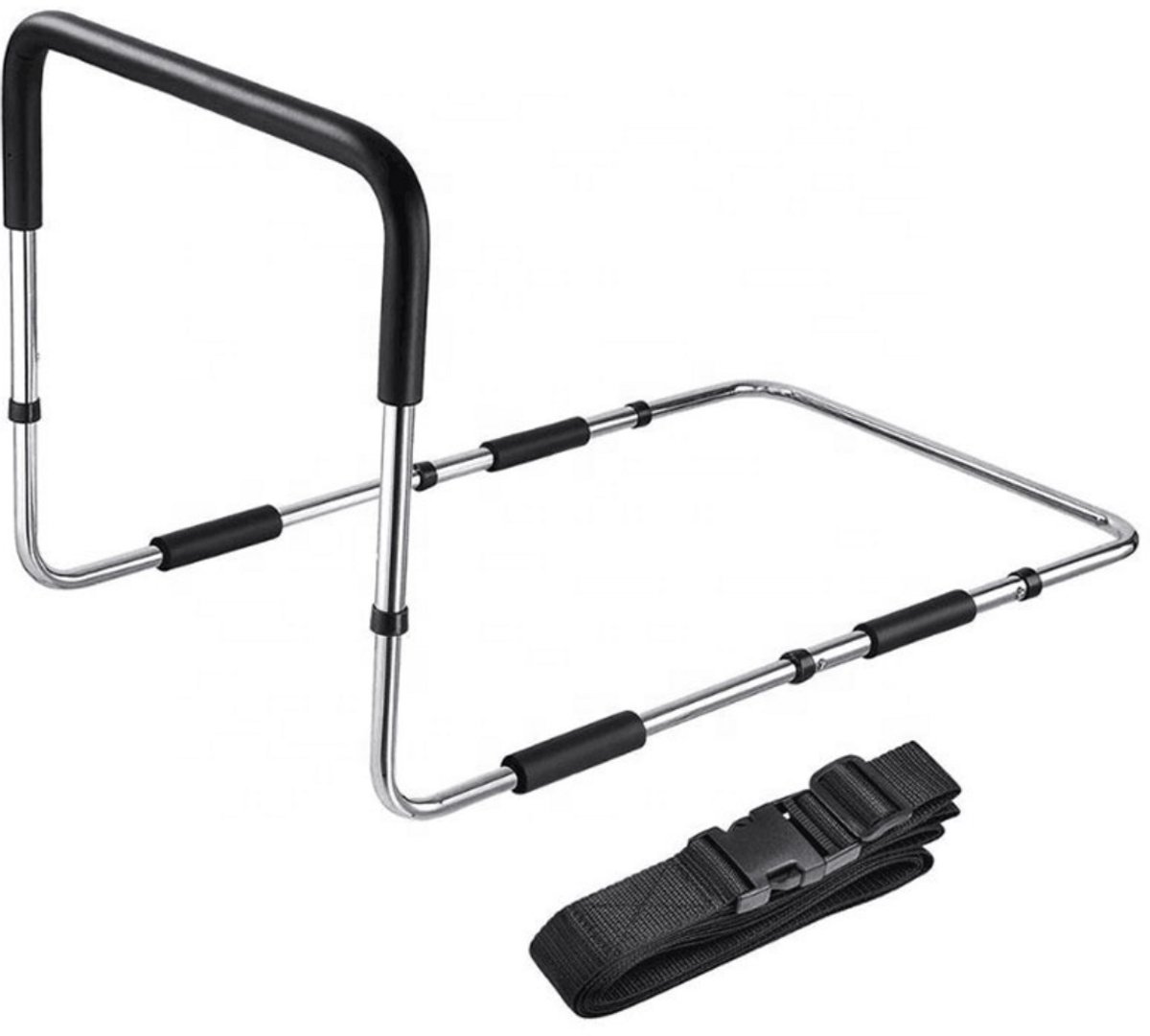 VOKA Bedbeugel - Verstelbaar Bedsteun - Extra lang / stabiel - Bedhekje - Bedrek - Lange versie - Bed Beugel - Tot 150 kg. - Uitstaphulp bed - Uitval bescherming - Matras Bedhulp - Transferbeugel