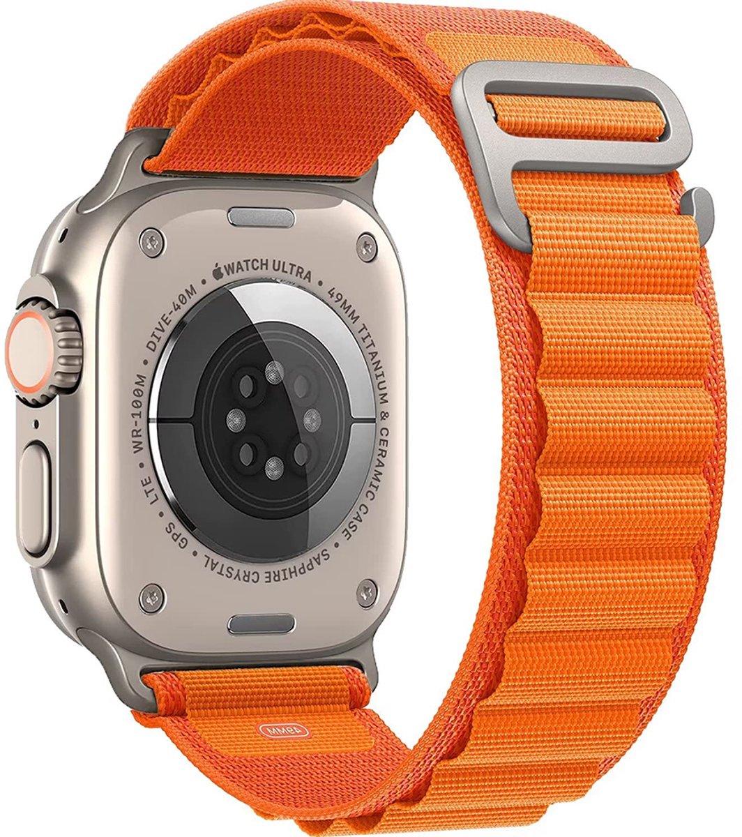 Apple Watch Band-Nylon-Oranje-13-21cm-Kompatibel met Apple Watch 8Ultra