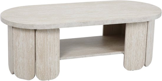 Ovale melamine houten salontafel - Oviala