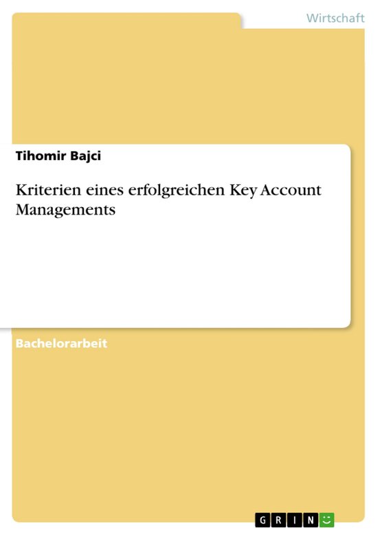 Kriterien eines erfolgreichen Key Account Managements - cover