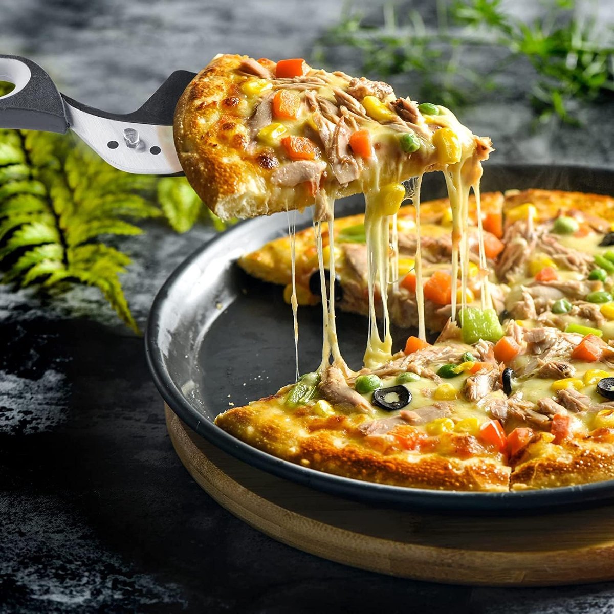 Pizzaschaar en Pizzasnijder met Geïntegreerde Pizzaschep - 27 cm