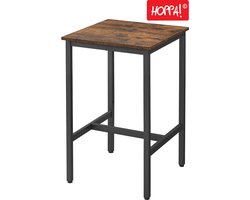Hoppa! | bartafel | stalen frame - eenvoudige montage - industriële stijl | vintage Bruin-Zwart | 61 x 61 x 91 cm (L x B x H)