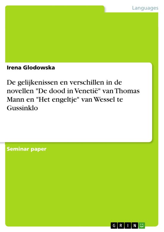 De gelijkenissen en verschillen in de novellen "De dood in V ... - cover