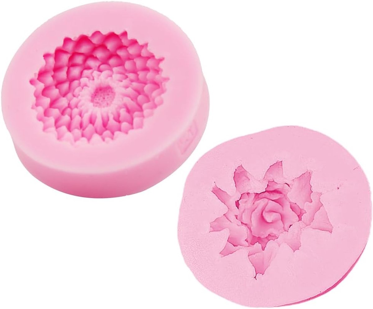 2 Pcs Silicone Molds - Rozen en Bloemen - Silicone Mould - Donut Mold - Cake Molds