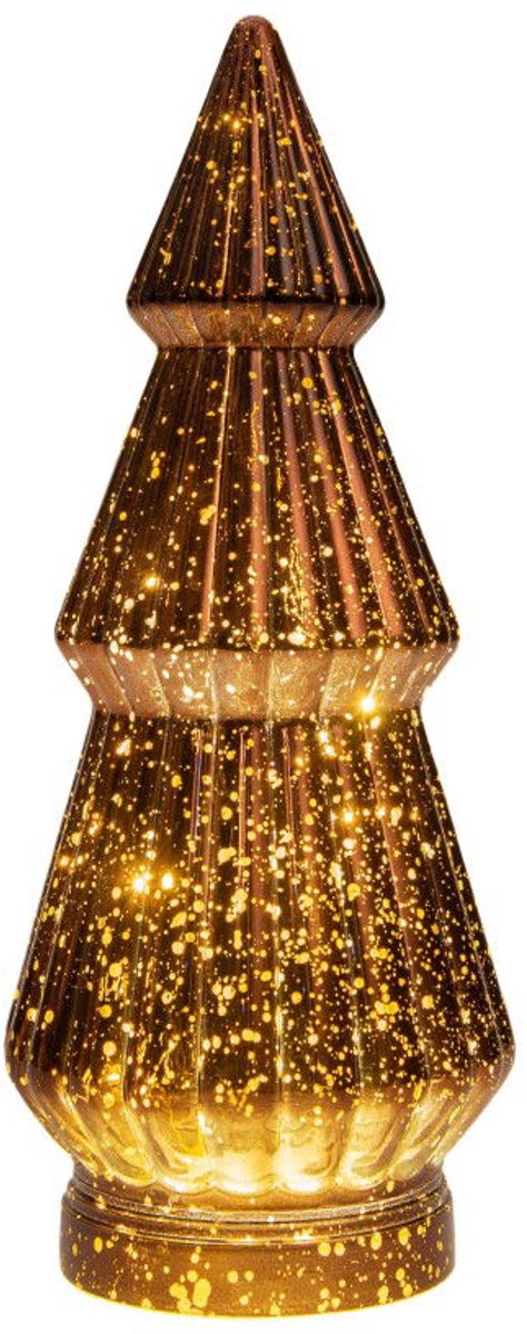 Annas collection - Boompje glas LED 23,5x10 cm brons