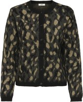 Jacqueline de Yong Vest Jdykayla Life L/s Jacq O-neck Cardi 15359725 Asphalt/w.black/tiger Eye Jacquard Dames Maat - L