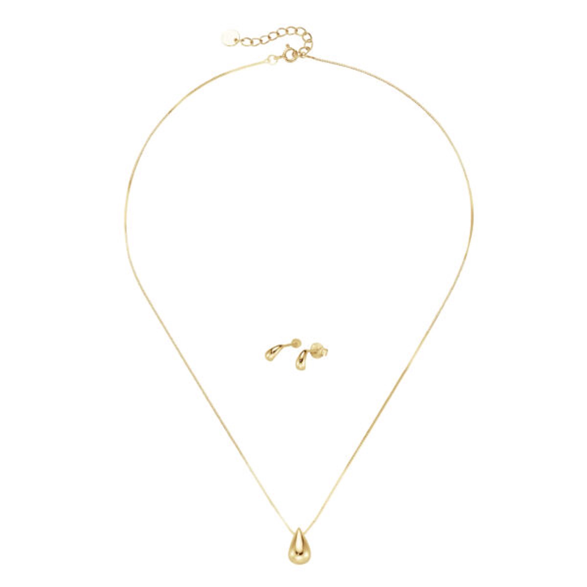 Giorgio Martello 925/- zilver geelgoud verguld | SET collier / ketting met oorknopjes