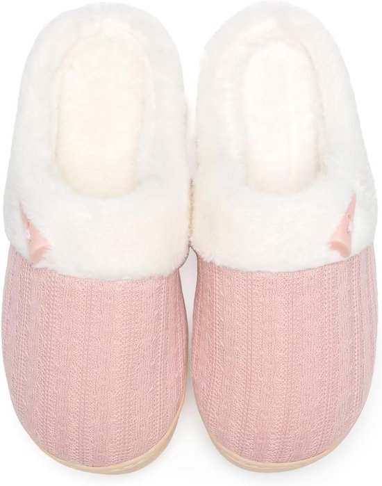 Dames Extra Brede Sloffen, Diabetische Warme Fleece Schoenen, Casual