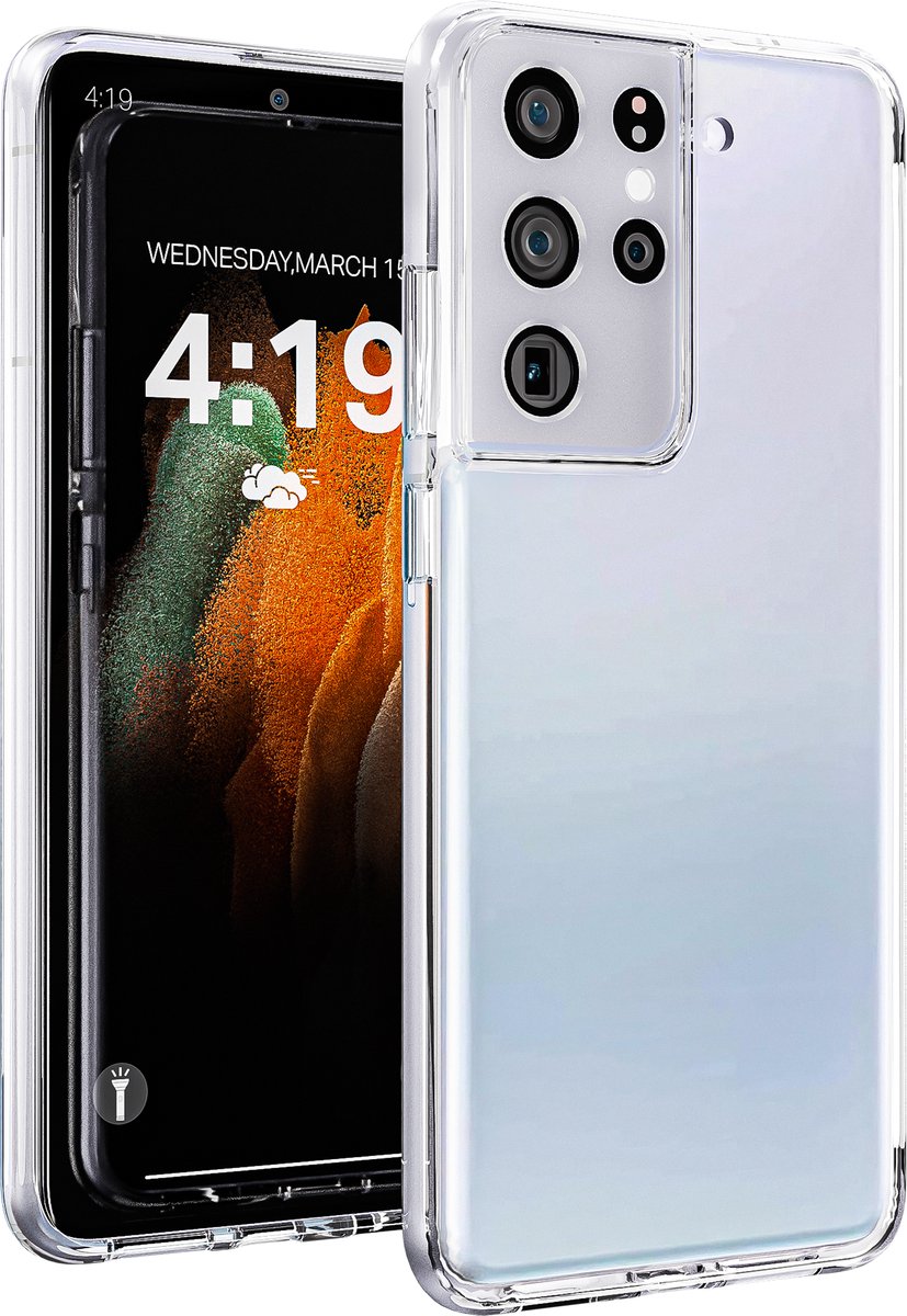 Hoesje geschikt voor Samsung S21 Ultra hoes transparant shock proof