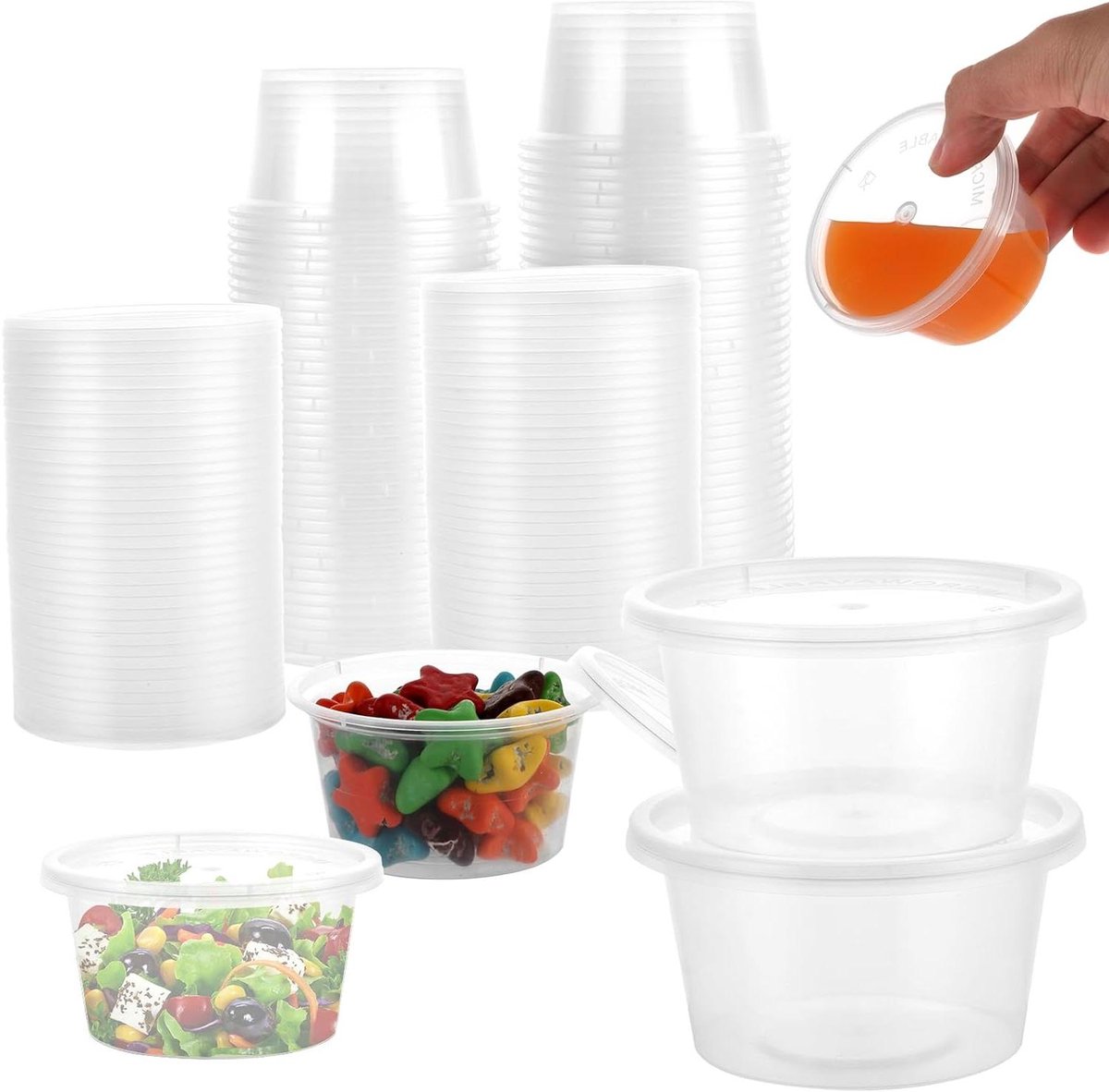 Allecto Plus - Opbergdozen met deksel, 100 ml, lekvrij en magnetronbestendig