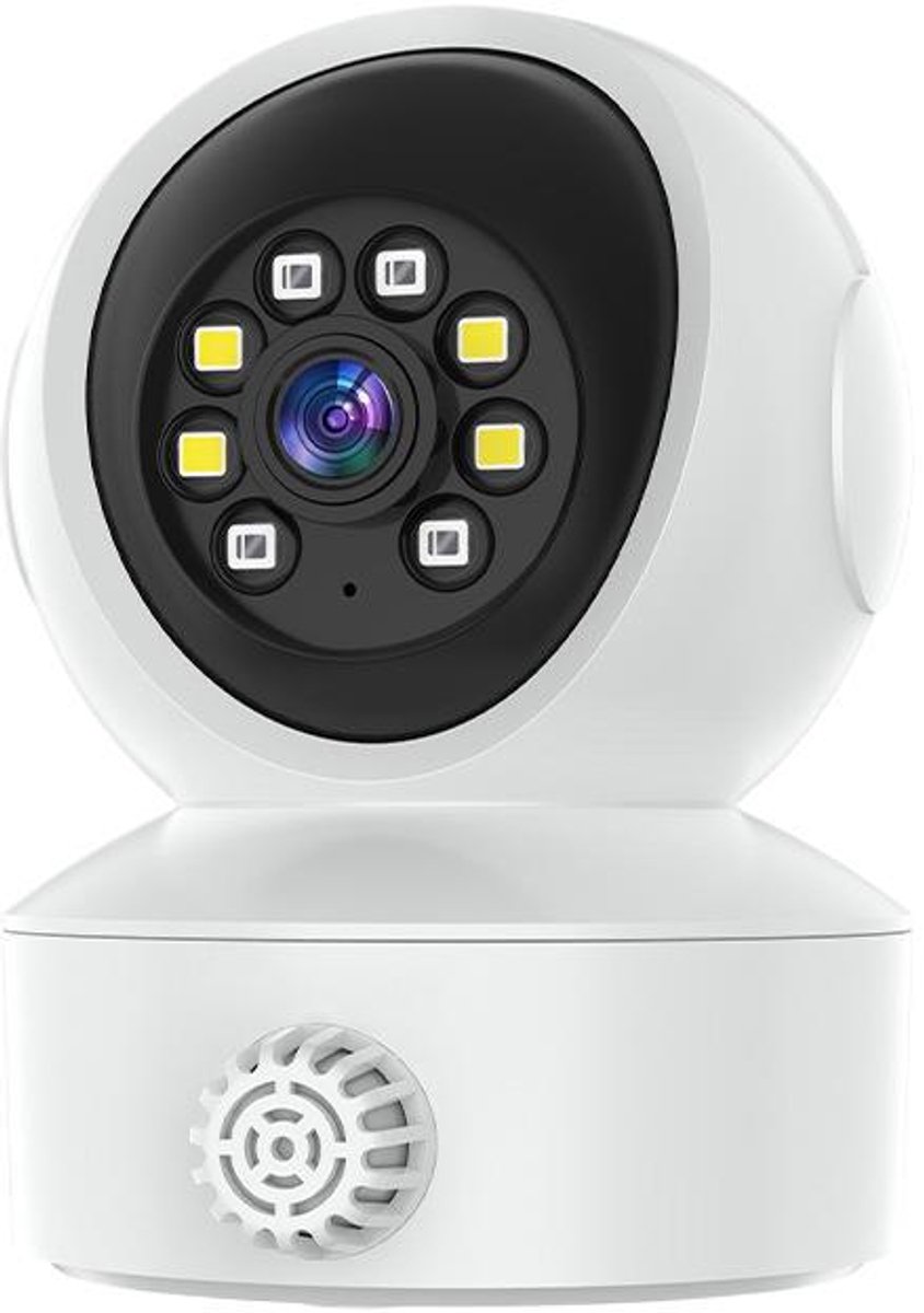 Beveiligingscamera voor binnen, huisdiercamera, 360° zicht, bewegingsdetectie, IR nachtzicht, 2-weg audio（Met 128G geheugenkaart）