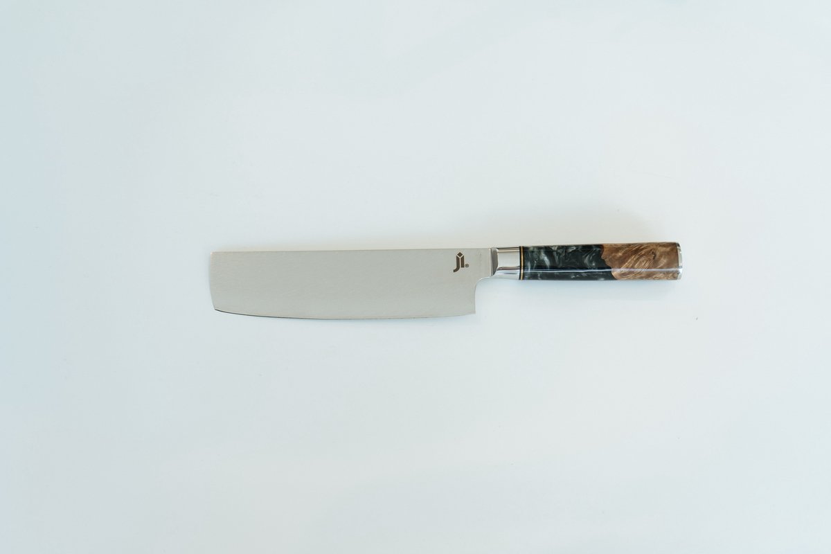 JI Nakiri Mes - Keukenmes - Groentenmes - Damascus mes - 17 Cm (6.7 Inch) - Premium Geschenkbox
