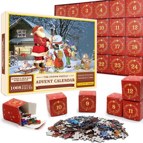 Calendrier De L'Avent Puzzle 2025 - 24 Jours, 1008 Pièces - Déco Et Cadeau De Noël - 5