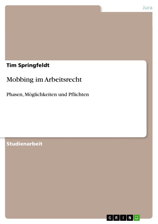 Mobbing Im Arbeitsrecht - cover