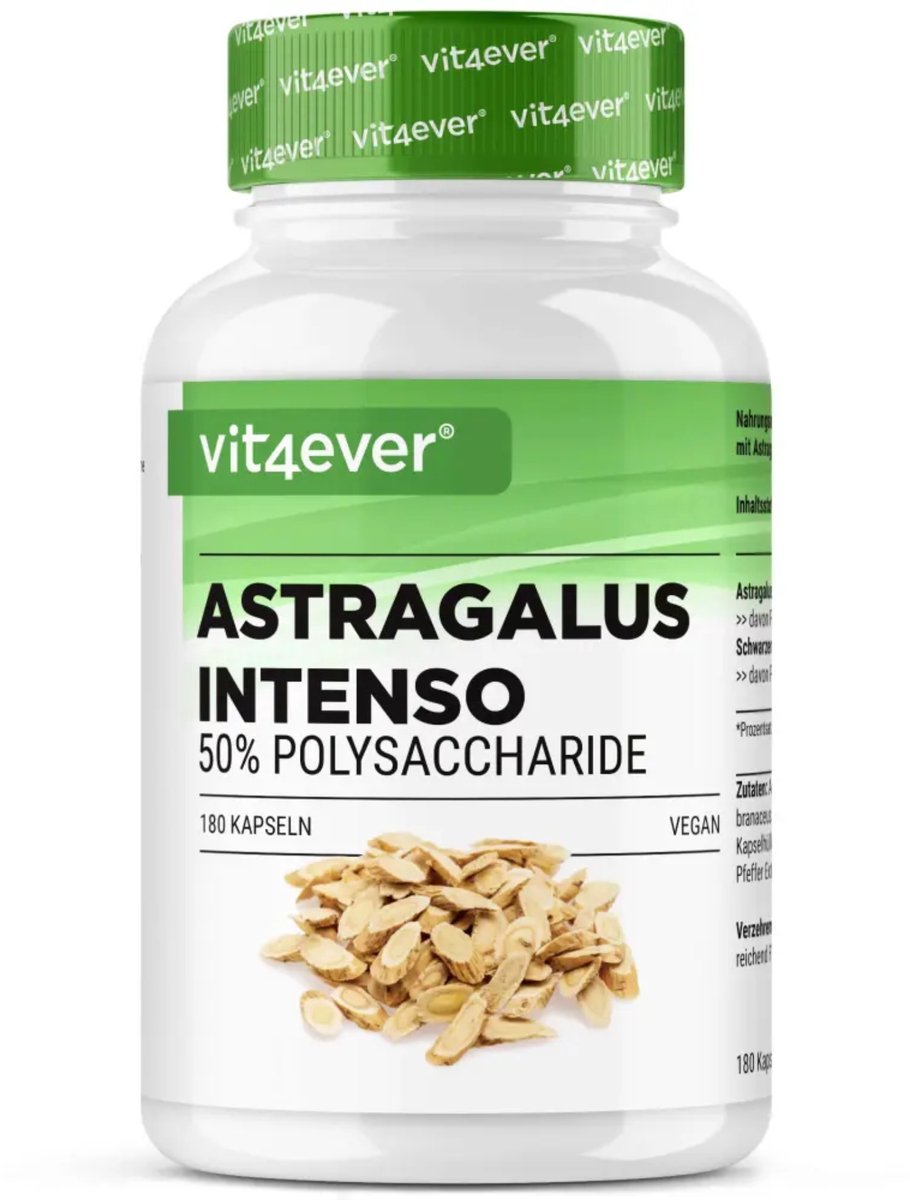 Astragalus | 180 Capsules | 50% Polysacchariden | Puur Astragalus-extract | Vit4ever