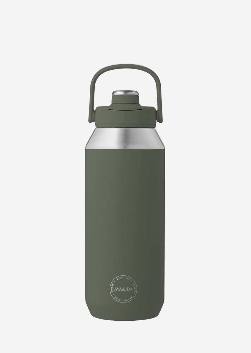 AYA&IDA - Sports Bottle - Drinkfles - Thermosfles - waterfles - RVS - 950 ml - Tropical Green