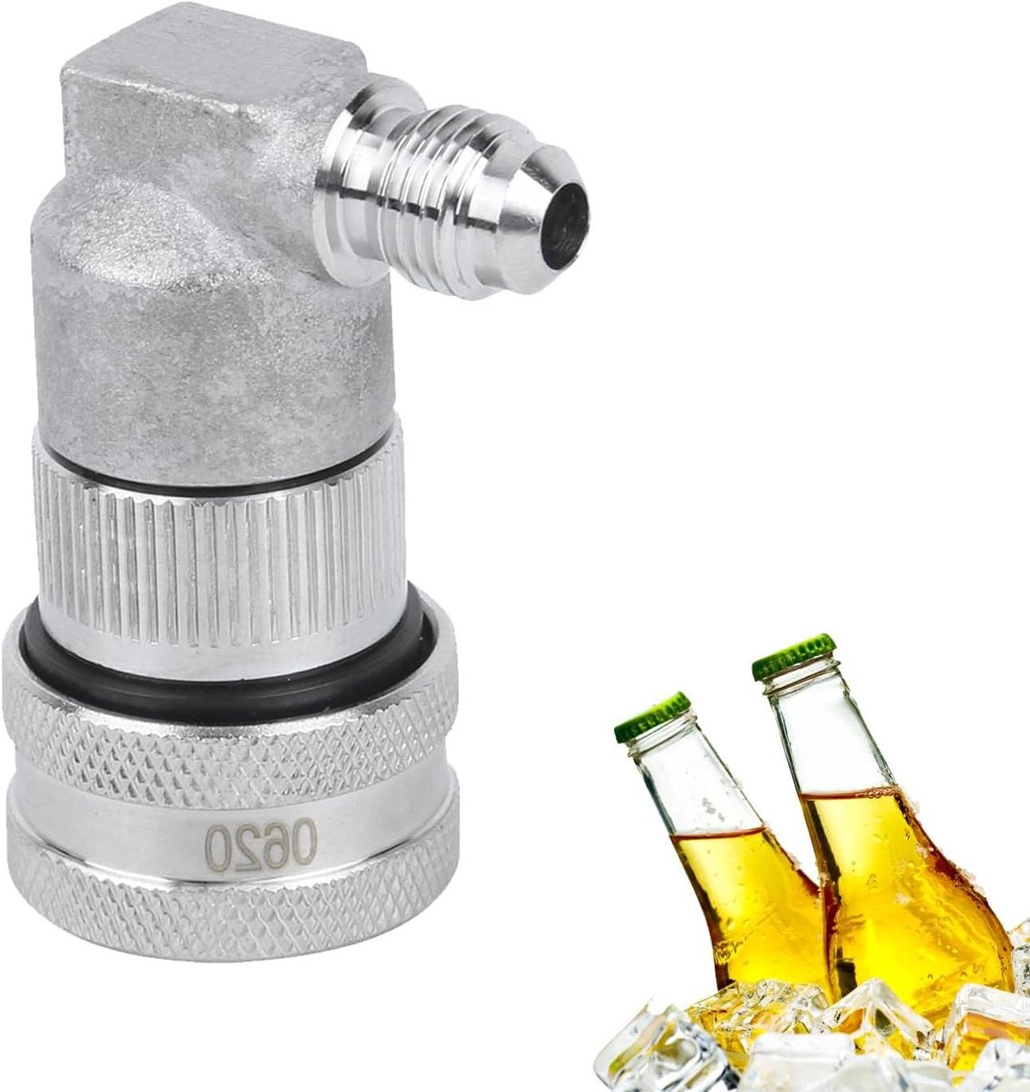 Allecto plus - Snelkoppeling Dispenser voor Homebrew Bier - Roestvrij Staal - MFL1 4in - Vloeibare Cirkel - Slangklem met Prikkeldraad - 75 characters