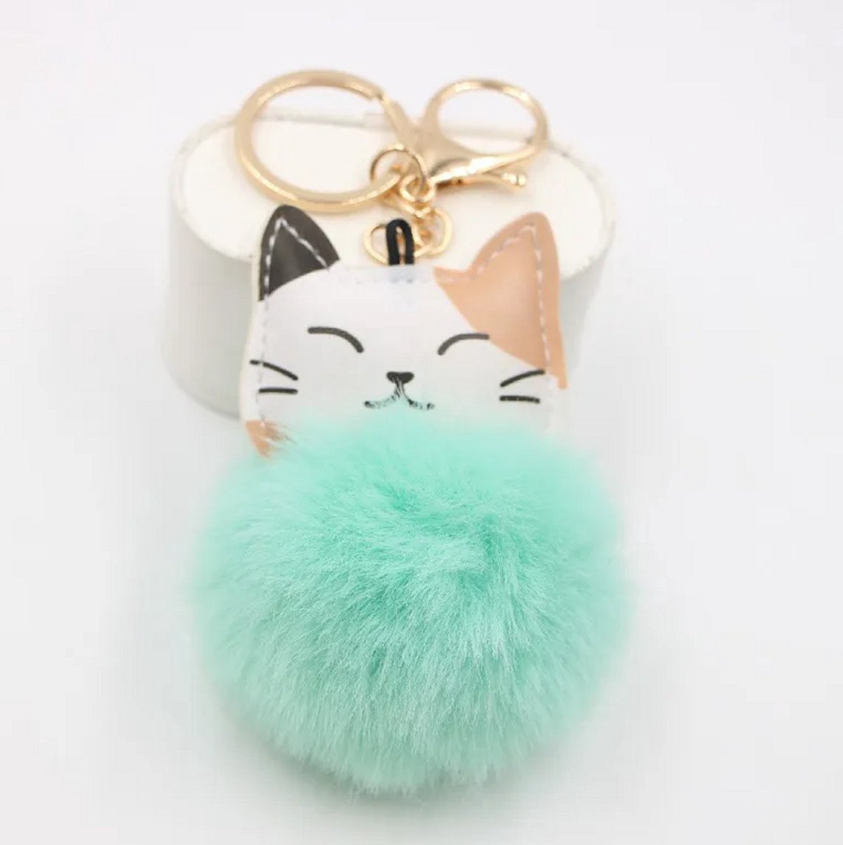 Fluffy sleutelhanger kat | mint