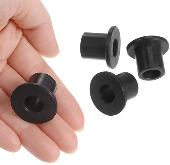 Kozelo 10 stuks flenshulzen van nylon [8,5 mm boring x 10 mm OD x 10 mm lengte] bussen van kunststof nylon voor assen, zwart